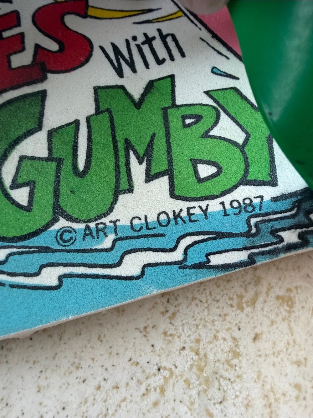 Vintage 1987 Gumby Flip Flops Adult Sz 9/10 Art Clokey Rare Retro Cartoon